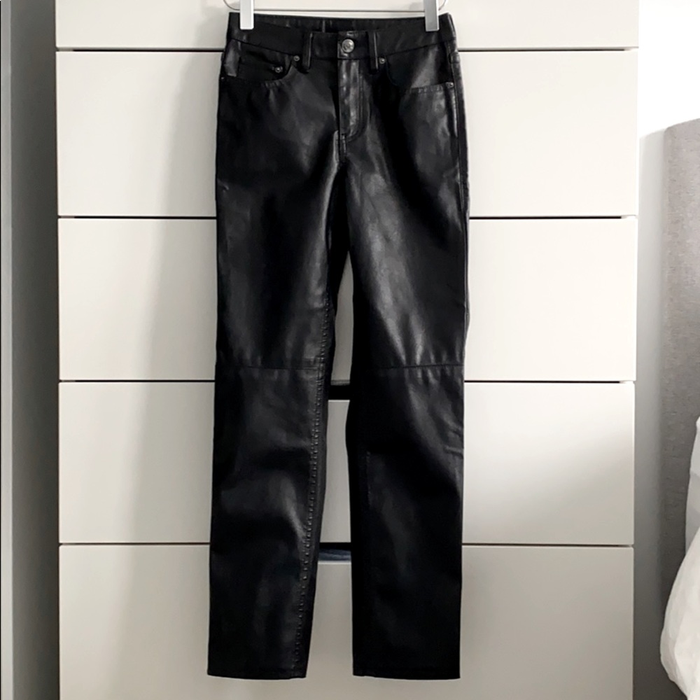 H&M Petite Faux Leather Pants, crop fit